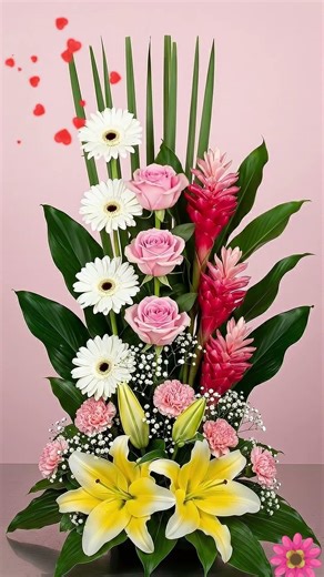 Hermoso arreglo con rosas gerberas claveles lirios y ginger #rosas #amor