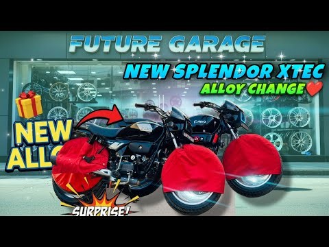 💯Splendor Modified🚀|🥳Big S Alloy Wheel Install✅ In New Splendor Xtec🔥| 🔱Full Installation⚜️