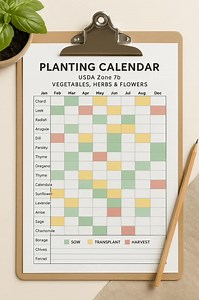 Zone 7b Planting Calendar Bundle | Vegetable, Herb & Flower Sowing Guide | Garden Planner PDF   Bonus Tracker - Etsy