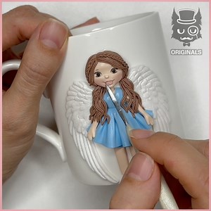 Beautiful Angel Doll sculpted on a Mug ! 👼🏻 | Simple