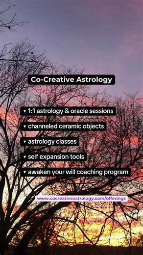 Astrology is about learning to read the context of our lives equally through feeling and symbol, finding our way deeper and deeper in which allow us to expand further and further out beyond the limitations we have put upon ourselves. ✨ This is my view and how I work with and share astrology from my unique heart perspective ❤️‍🔥 If that resonates with you, I would so love to support you through any of my various offerings. FYI — In my excitement to be back in the clay studio and bc I just want t