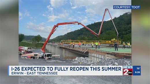 I-26 in East Tennessee expected to fully reopen this summer