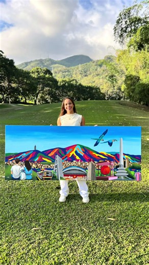 Creación de un cuadro del Ávila en colores vibrantes