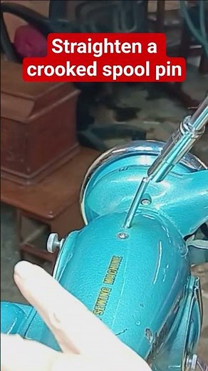 easy hack to straighten a crooked spool pin on a sewing machine with a socket driver