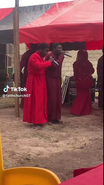 Ceremonial Gathering in Red Attire