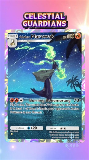 🌙 Alolan Marowak ★ Full Art Pull! 🔥 | Celestial Guardians | Pokémon TCG Pocket #NeptunRogue