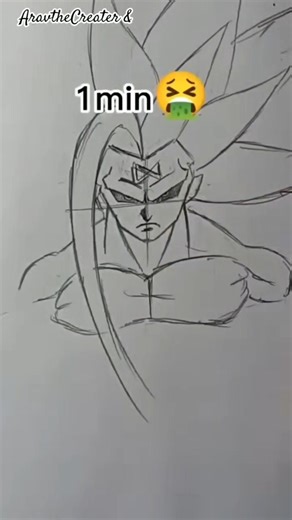 How to Draw Goku 📈super Saiyan infinity in 10sec , 10min , 10hr🤔🤫 #art #shorts #viral #sketch