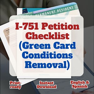 Bilingual I-751 Checklist PDF |petition to Remove Conditions on Green Card Marriage | Printable Evidence Guide for Immigration Filing - Etsy