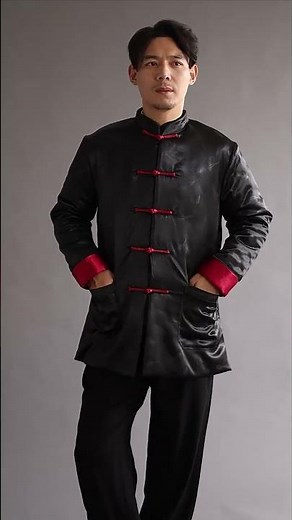 Mens Shiny Silk Traditional Chinese Cotton Padded Jacket
