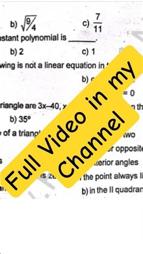 9th std Maths Annual Exam Question Paper 2026 #education #9th #mathematics