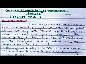 Culture Studies And Its Legacies By Stuart Hall