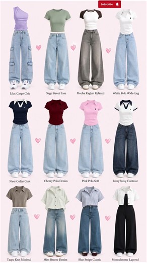 12 Cute Tops & Wide-Leg Jeans Outfit Ideas 💙 | Casual Everyday Fashion for Women ✨ #shorts #ytshorts