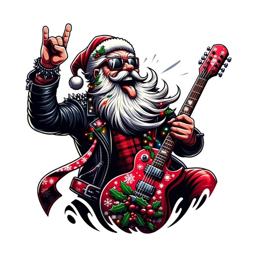 Rock Star Santa Christmas Clip Art, SVG PNG JPG (digital Download) - Etsy