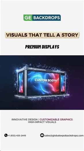 Premium Modular Booth with Arch & Counter | Exhibition Stall Design #exhibitboothdesign #gebackdrops