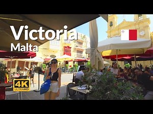 Victoria Gozo Malta Walking Tour 4K | Discover Rabat Gozo's Historic Heart & Citadel 🇲🇹