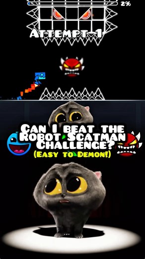 A Scatman Easy to Demon Robot Challenge😮💀🎉|#geometrydash #sound
