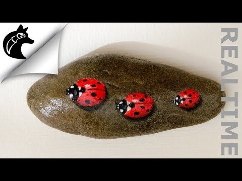How To Paint A Ladybug on a rock rockpainting steine bemalen