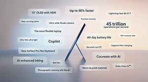 微软发布全新 Microsoft Surface Pro (第 11 代) Copilot+ AI 平板电脑