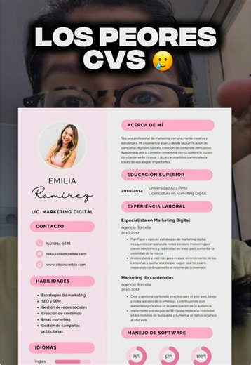 LOS PEORES CVS 🥲 #cv #curriculum #trabajo #estudiante #reclutamiento