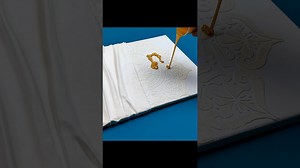 Elegant mixed media canvas art: Textured fabric & gold embossed techniques