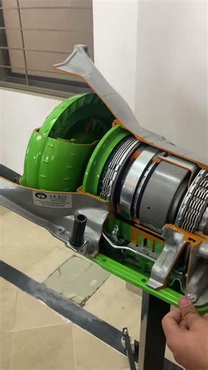 Transmission cutaway model of a car gearbox of car