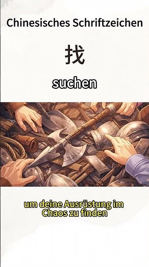 Chinesisches Schriftzeichen 找 zhǎo – „suchen“ mit der Hand #chinesischlernen