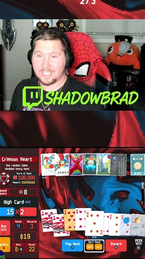 1 Hand 1 Win | #BALATRO | #shadowbrad727 on #Twitch #indiegame #indiedev