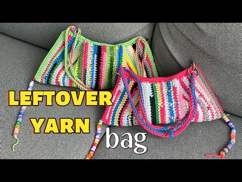 🩷🧡💛 crochet leftover yarn bag tutorial 💚💙🩵