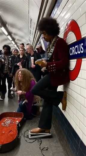 Jimi & Janis Busking With The Phantom Drummer London Underground, UK