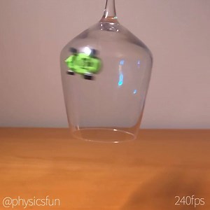 2.1M views · 1.1K reactions | Even with the glass completely turned upside down, this tiny battery-powered car overcomes gravity through centripetal acceleration and slight friction with the glass surface.  For more feats of physics like this, check out Physicsfun. | WIRED | Facebook