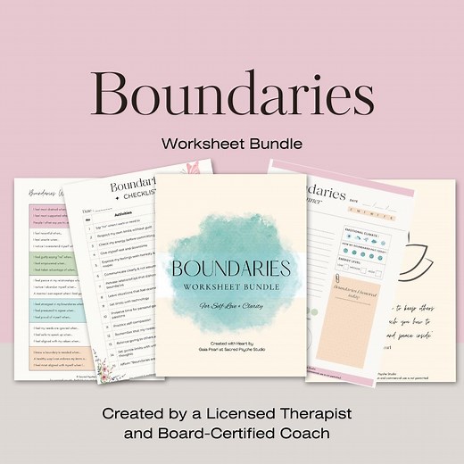 Boundaries Worksheet Bundle | 5-page Workbook for Healthy Boundaries   Reflection Prompts (digital PDF) - Etsy