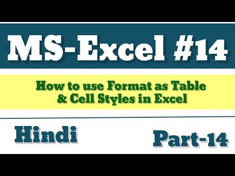 How to use Format as Table & Cell Styles in Excel l Home Tab | Style Groups | Part-14 👌👌👌