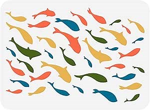FINGERINSPIRE Fish Stencil for Painting 11.7x8.3inch Reusable Large Amount of Fish Pattern Drawing Stencils Large Swimming Fish Stencil for Painting on Wall, Wood, Furniture, Fabric and Tile