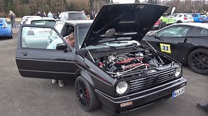 318K views · 1.6K shares | Watch this massively modified Donkey Tec Volkswagen Golf 2 Turbo (650HP) blow away the brand new Corvette C7 Z06 BBM Motorsport, BMW M5 F10 (650HP), Audi RS7 Sportback (700HP), Nissan GT-R R35 (600HP) and the Camaro ZL1 (588HP) on the straight. | Gumbal | Facebook