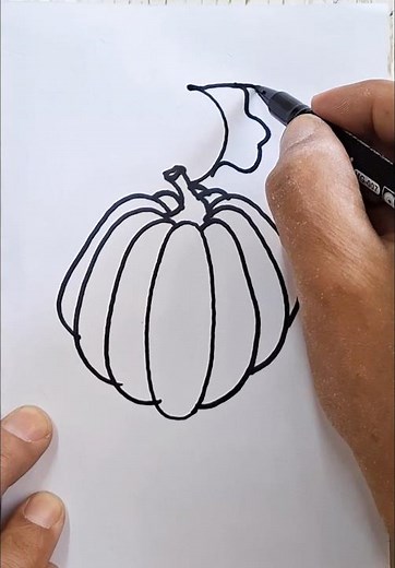 Easy Pumpkin Drawing for Beginners | Step by Step Tutorial #Shorts