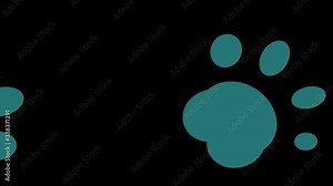 Animation of dog icons in the theme of Pets with a transparent background