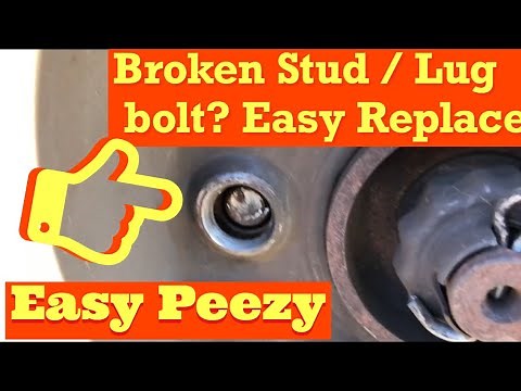 Replace Broken Lug Stud Bolt / Focus on Dodge Caravan Chrysler Town and Country
