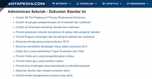 Kumpulan Contoh Format Dokumen Standar Isi Sekolah/Madrasah