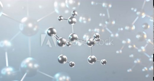 Serine rotating 3d molecule, molecular structure of amino acid, seamless video