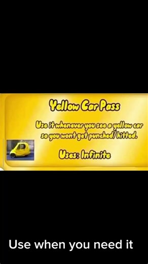 yellow car pass