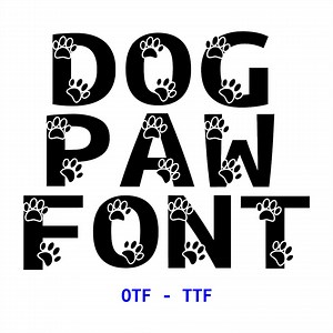Dog Paw Print Fonts - Real Custom Typeface Installable Font for Your DIY Decorative Projects - San-serif TTF OTF Formats - Digital Download - Etsy