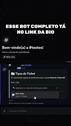 Crie facilmente um painel de ticket #ticketbot #botdiscord #discord