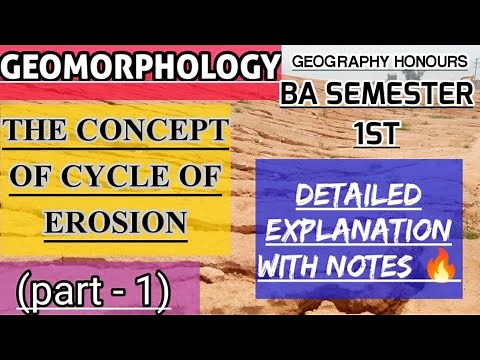 GEOMORPHOLOGY||THE CONCEPT OF THE CYCLE OF EROSION (PART - 1)||DAVIS'CONCEPT OF CYCLE OF EROSION