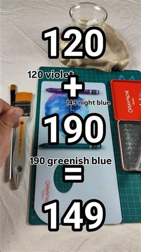 Blending Neocolor II to Create Night Blue 149 - Violet + Greenish Blue with Water #watercolor #art