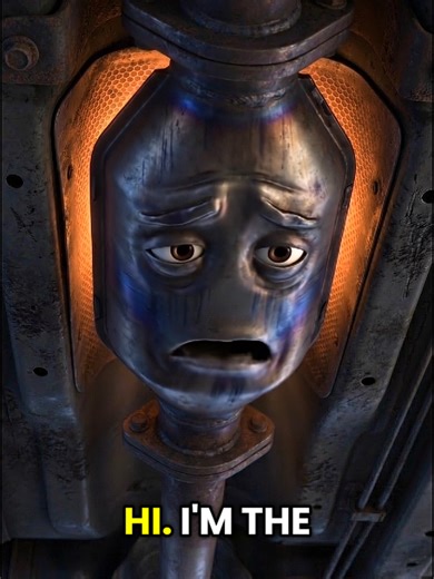 Catalytic Converter reduces harmful exhaust gases into harmless substances using catalysts #engine #catalyticconverters #exhaustgases #harmfulgas #mechanical #knowledge #fypシ゚