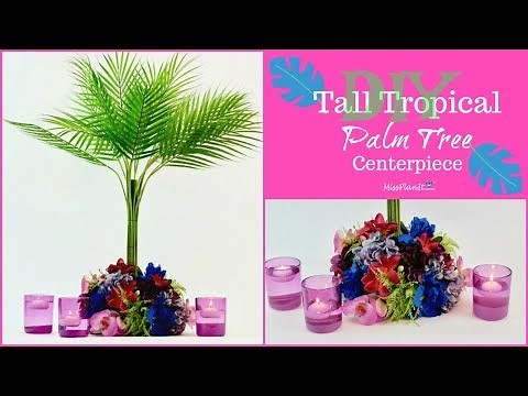 DIY Tall Tropical Palm Tree Centerpiece | DIY Beach Weddings | DIY Tutorial