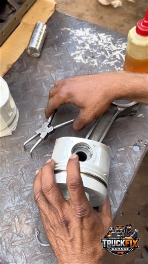 Don't Slip! Piston Pin Lock Installation #truck #engine #pistons #mechanic #trending #viral #tools