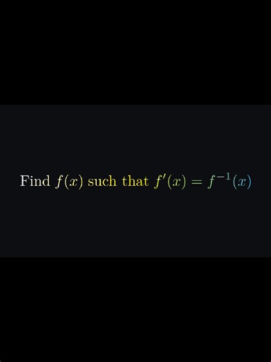 Solving f'(x) = f^{-1}(x) with Power Functions #maths #mathematics #math