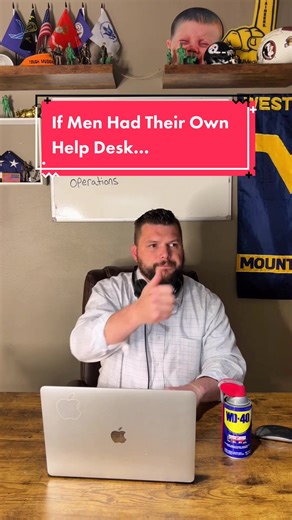 Men's Support Group Humor - If Men Had Their Own Help Desk