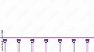 Viaduct train line 2D object animation. Track railway. Train riding over bridge. Road trip flat color cartoon 4K video, alpha channel. Europe travel. Transport arch animated item on white background Stock Video